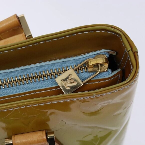LOUIS VUITTON Monogram Vernis Houston Hand Bag Baby Blue - Picture 11 of 15